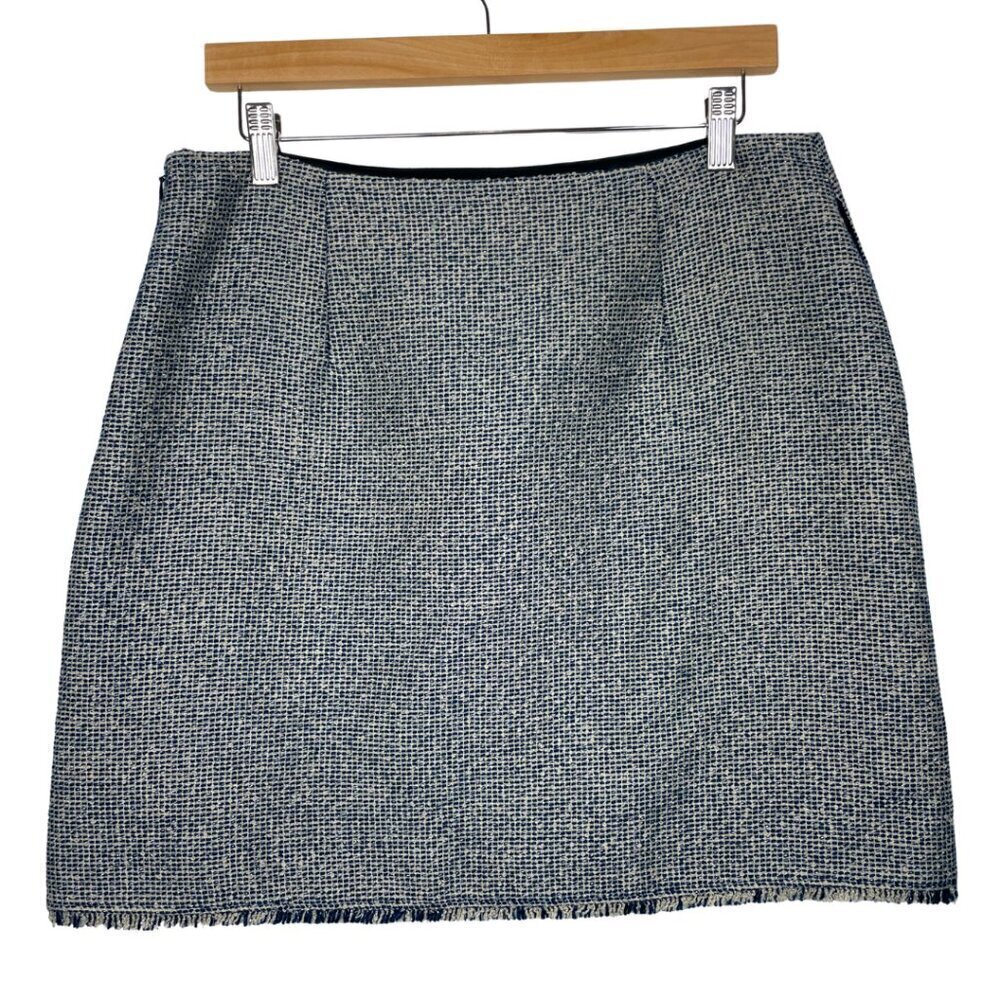Banana Republic Navy Blue and Silver Tweed Academic Preppy Skirt Size: 10